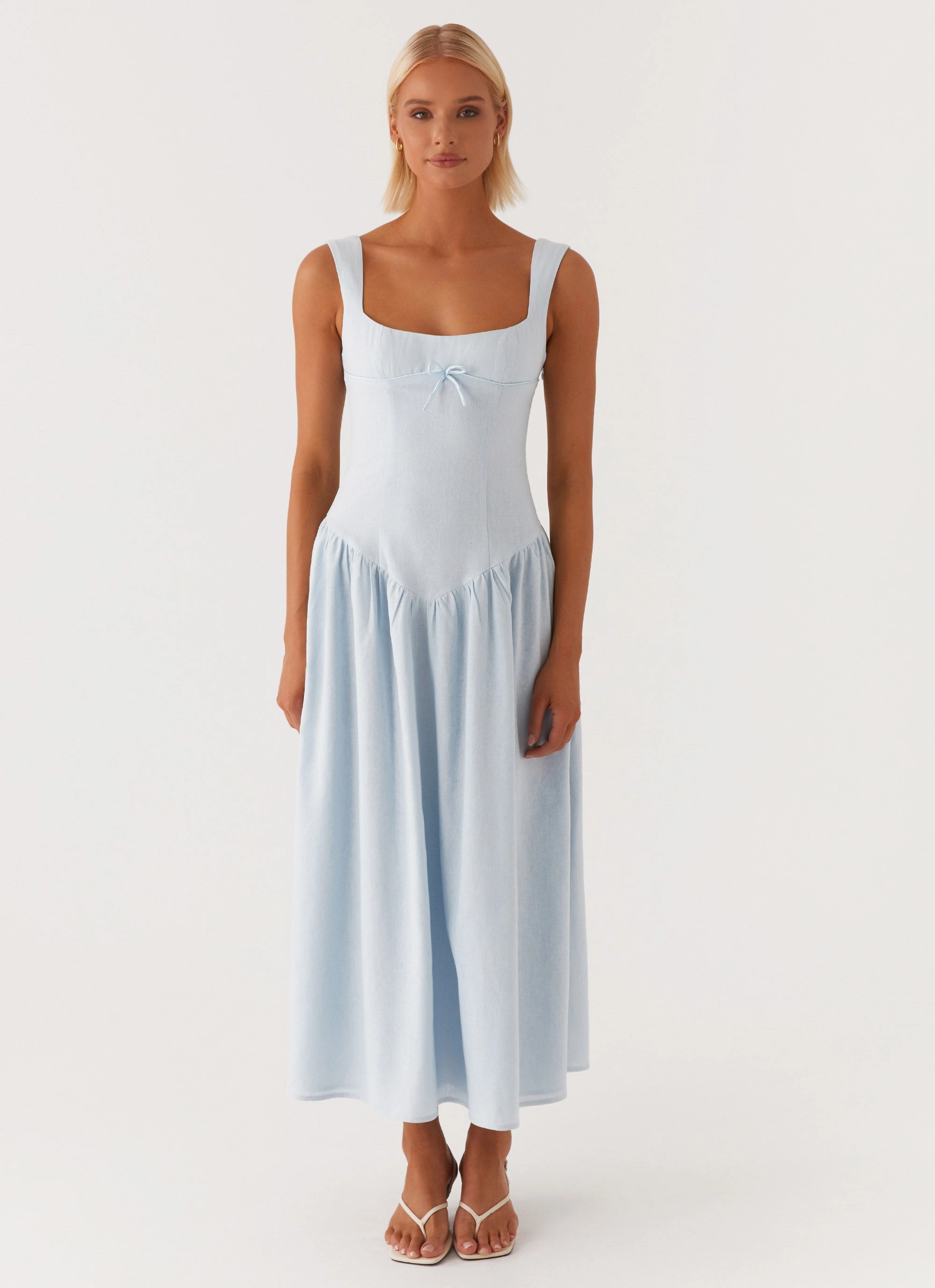 Suzie Midi Dress - Blue Minimal Design Lazy Pick