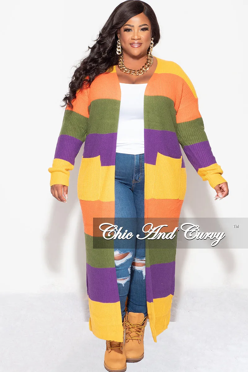 Final Sale Plus Size Knit Sweater Duster Mustard Orange Olive and Purple Stretch Fit Tapered ankle
