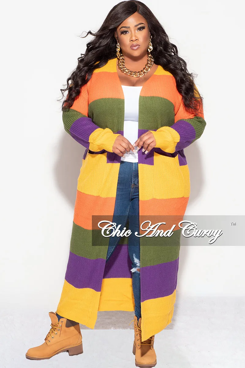 ReinforcedKnees Final Sale Plus Size Knit Sweater Duster Mustard Orange Olive and Purple