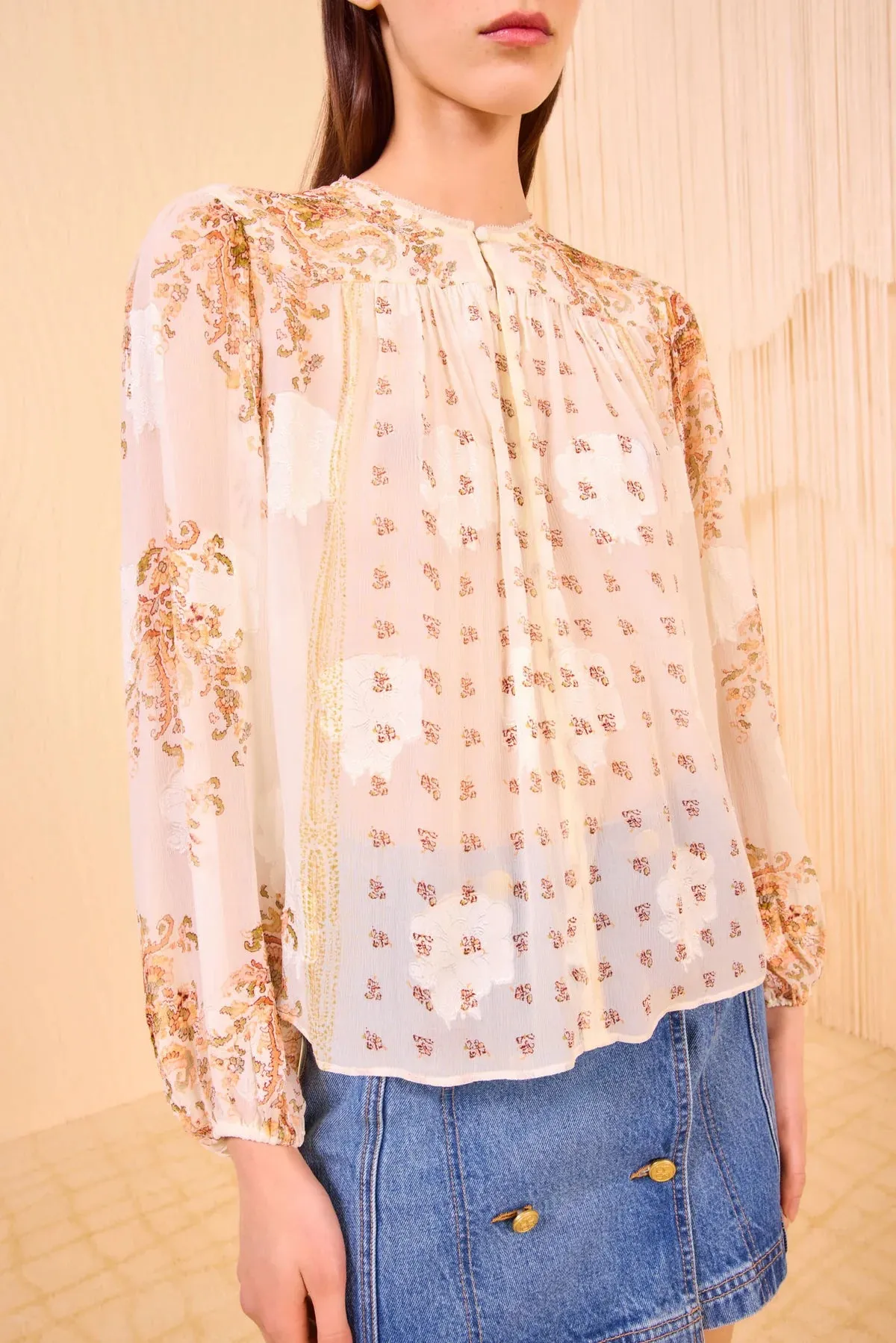 Ulla Johnson Aster Long Sleeve Blouse Soft Touch Texture