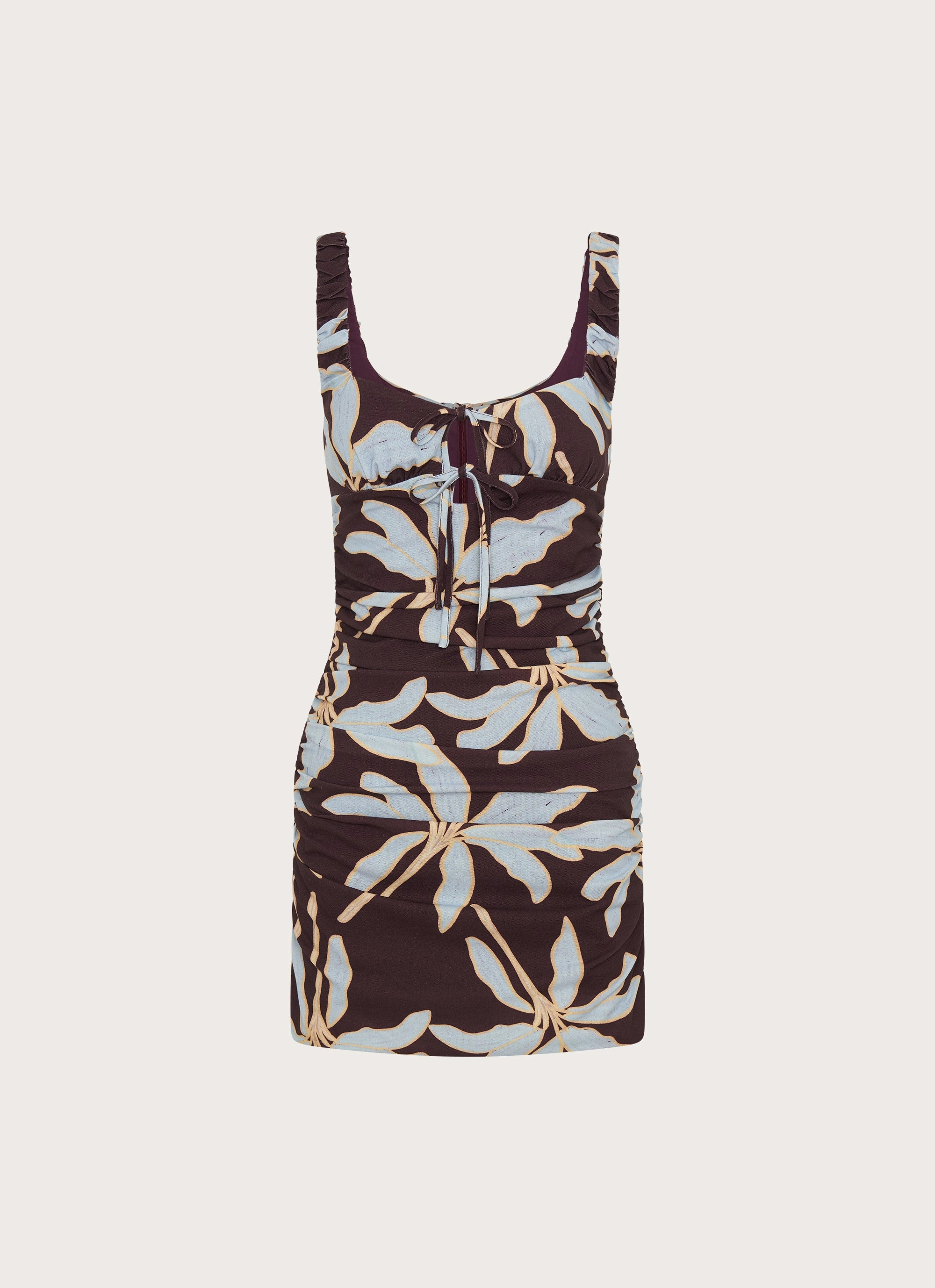 Sweet Melody Ruched Mini Dress - Opulent Brown Quick Elegance Casual and Stylish