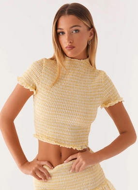 Erasable Surface Coating Sweetest Pie T-Shirt - Yellow Gingham