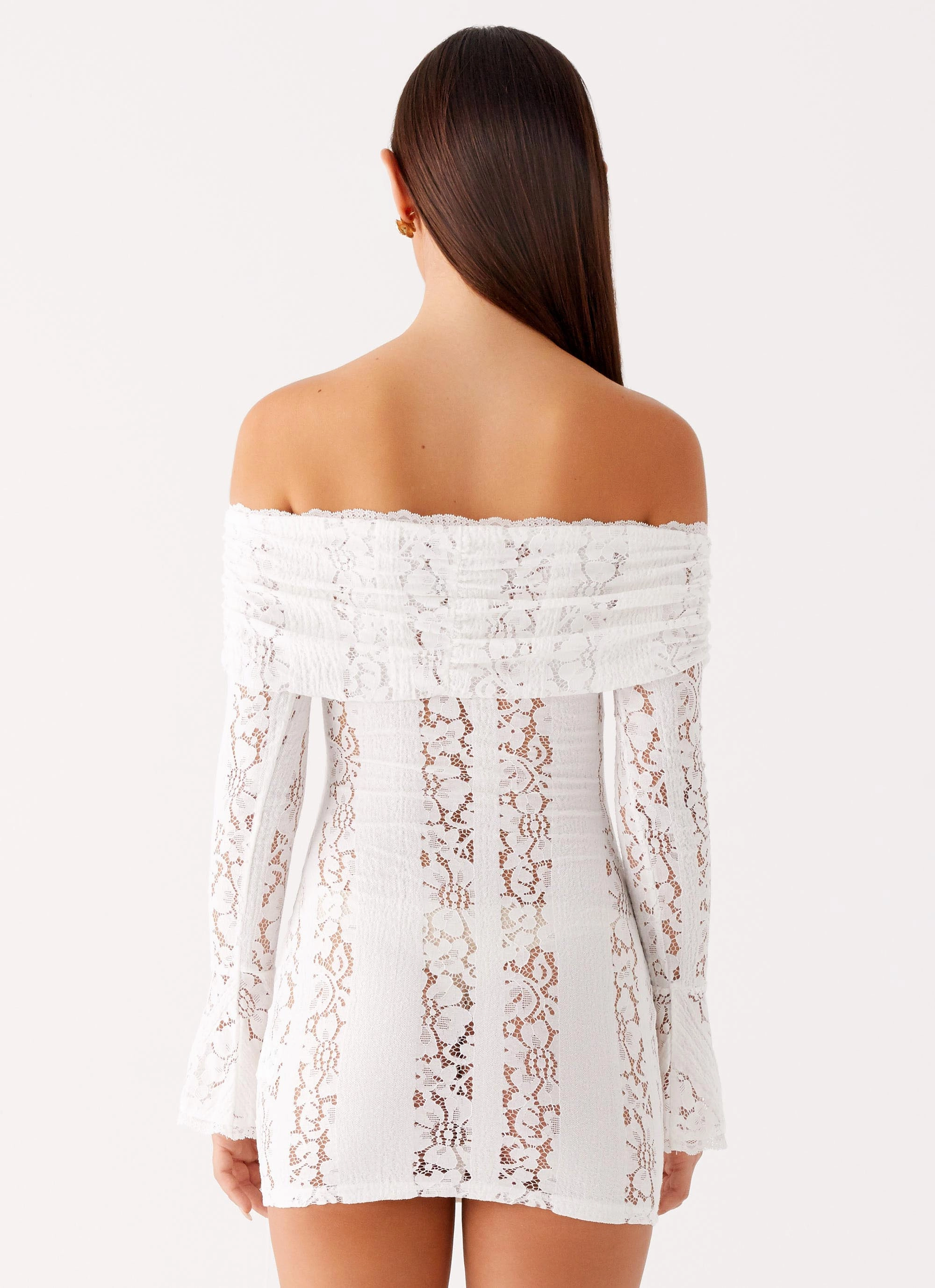 Layered Style Syvanna Lace Mini Dress - White