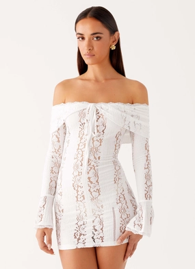 Syvanna Lace Mini Dress - White Sophisticated Edge Comfortable Design