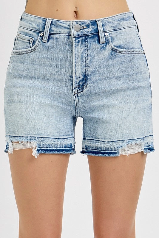 TABATHA TUMMY CONTROL HIGH RISE RELEASED HEM SHORTS S-XL Laser cut