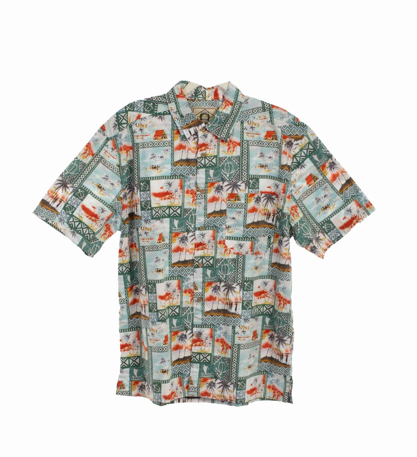 Gym Wear mix and match Scully Mens Island Surfers Pine 100% Cotton S/S Shirt