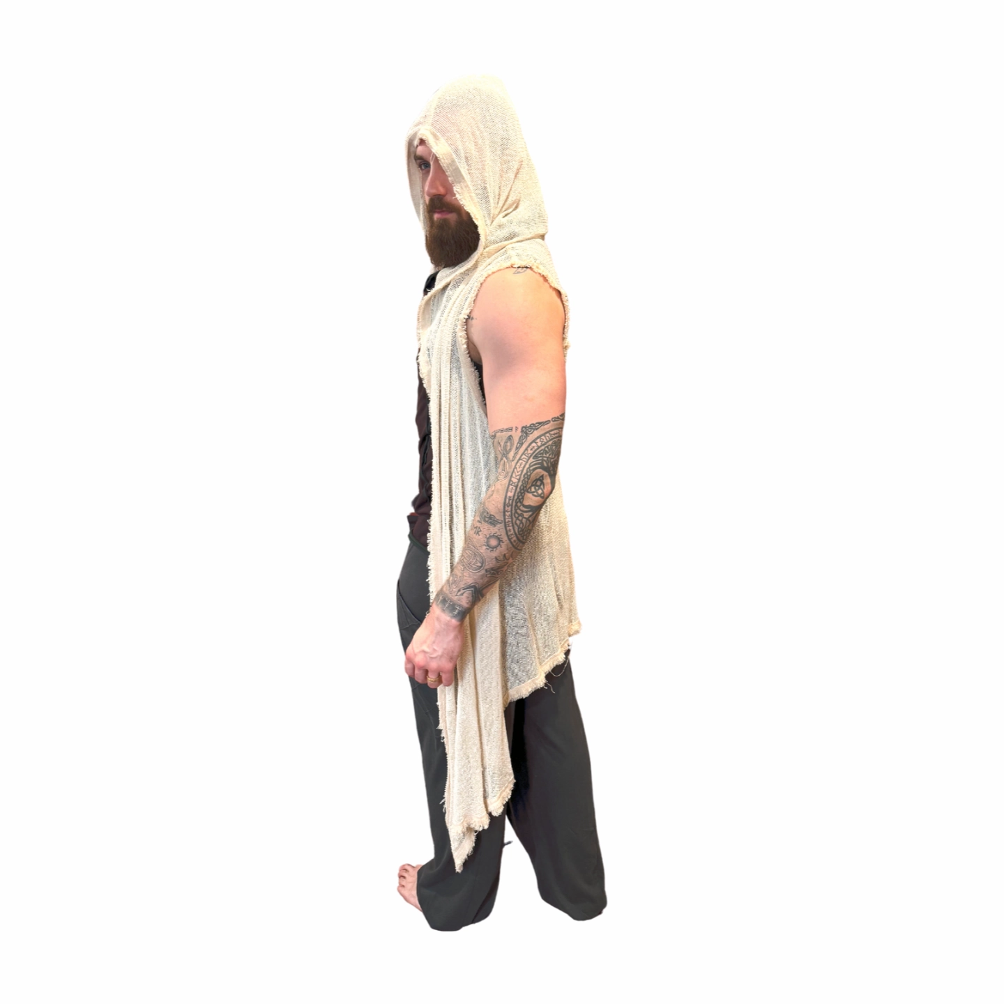 Dune Drape Vest Relaxed Look DoubleLayeredCollar