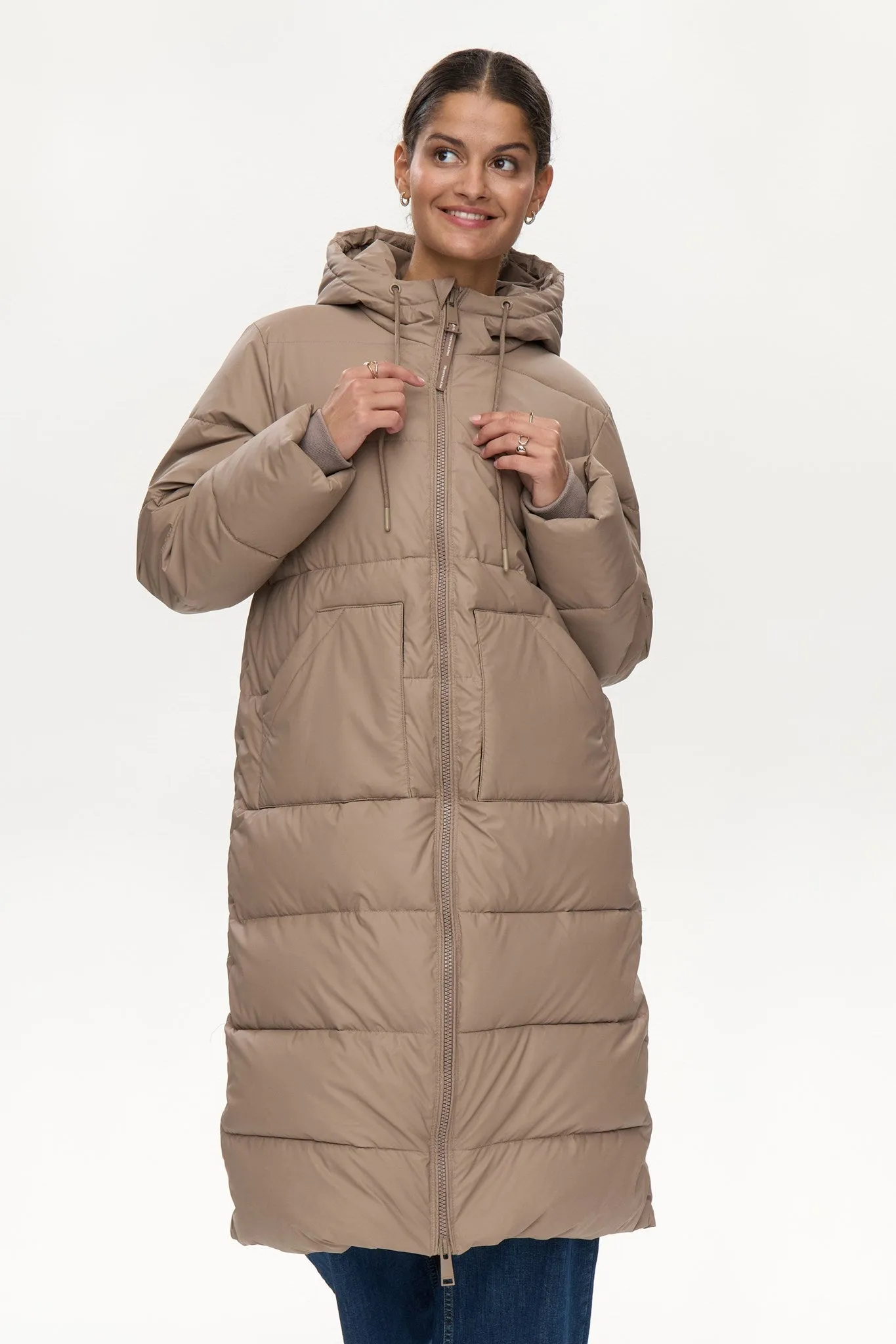 Cross Ventilation Panels Street Ready NUBIRRA LONG JACKET - Taupe Gray