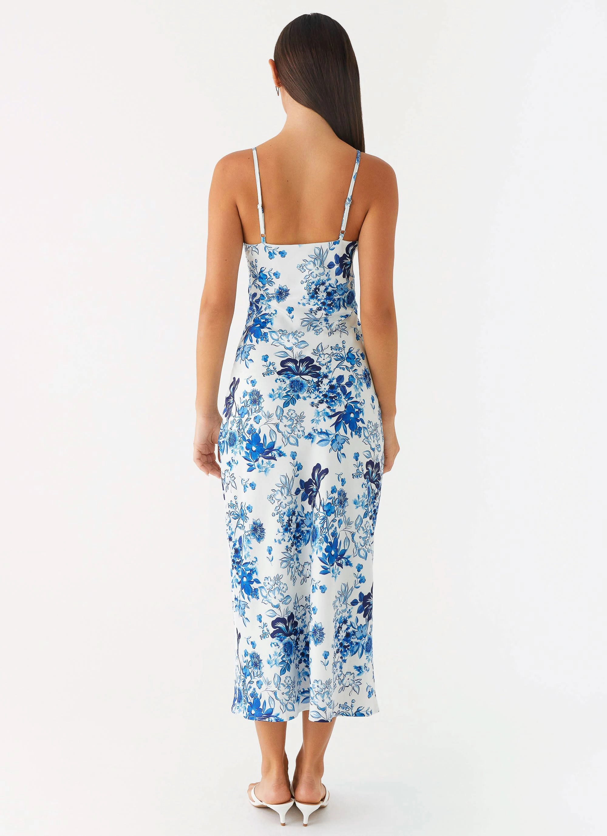 City Rhythm Take Chances Midi Dress - Serene Sky Floral