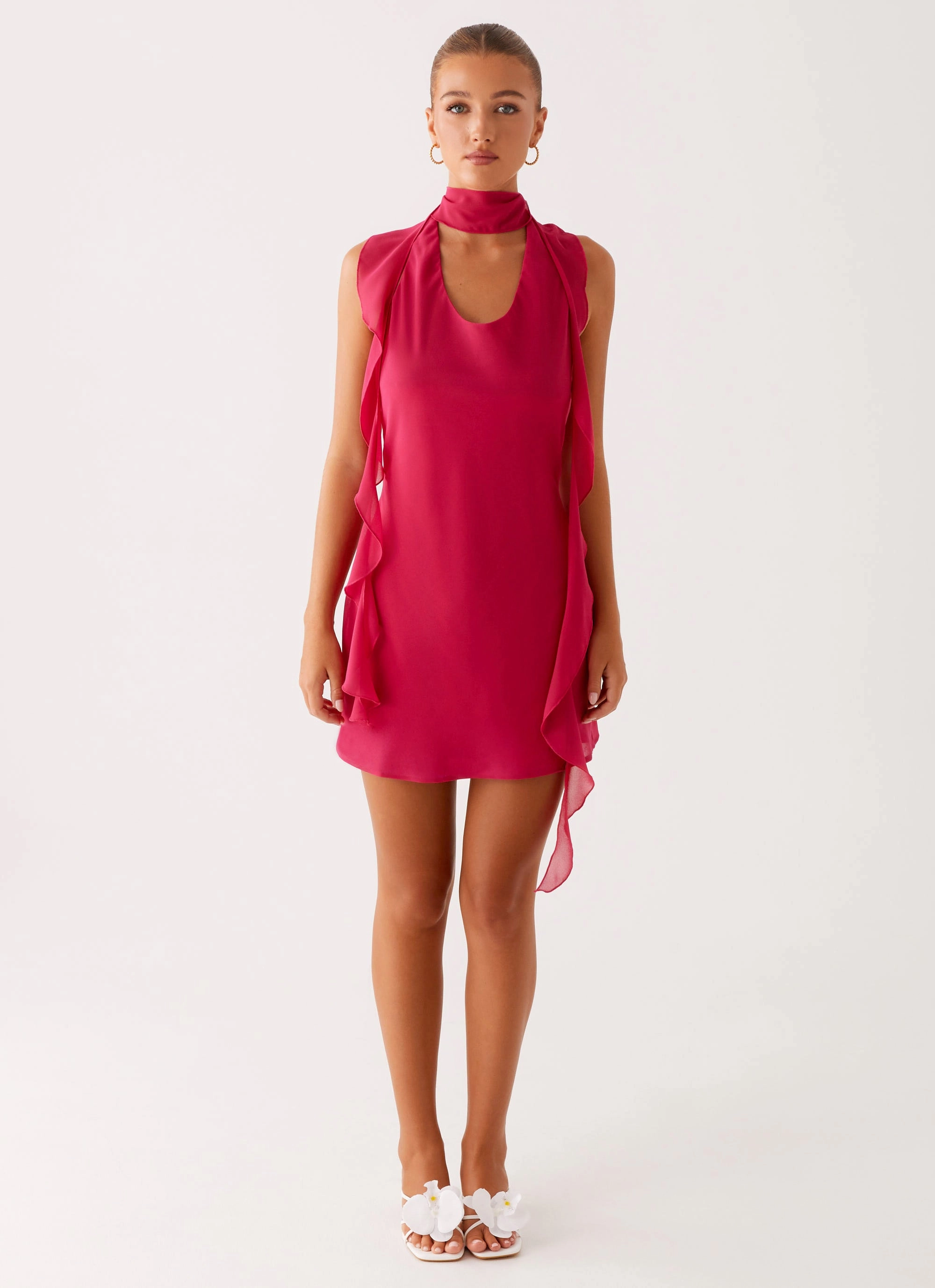 Dreamy Drape Tanner Mini Dress - Fuchsia