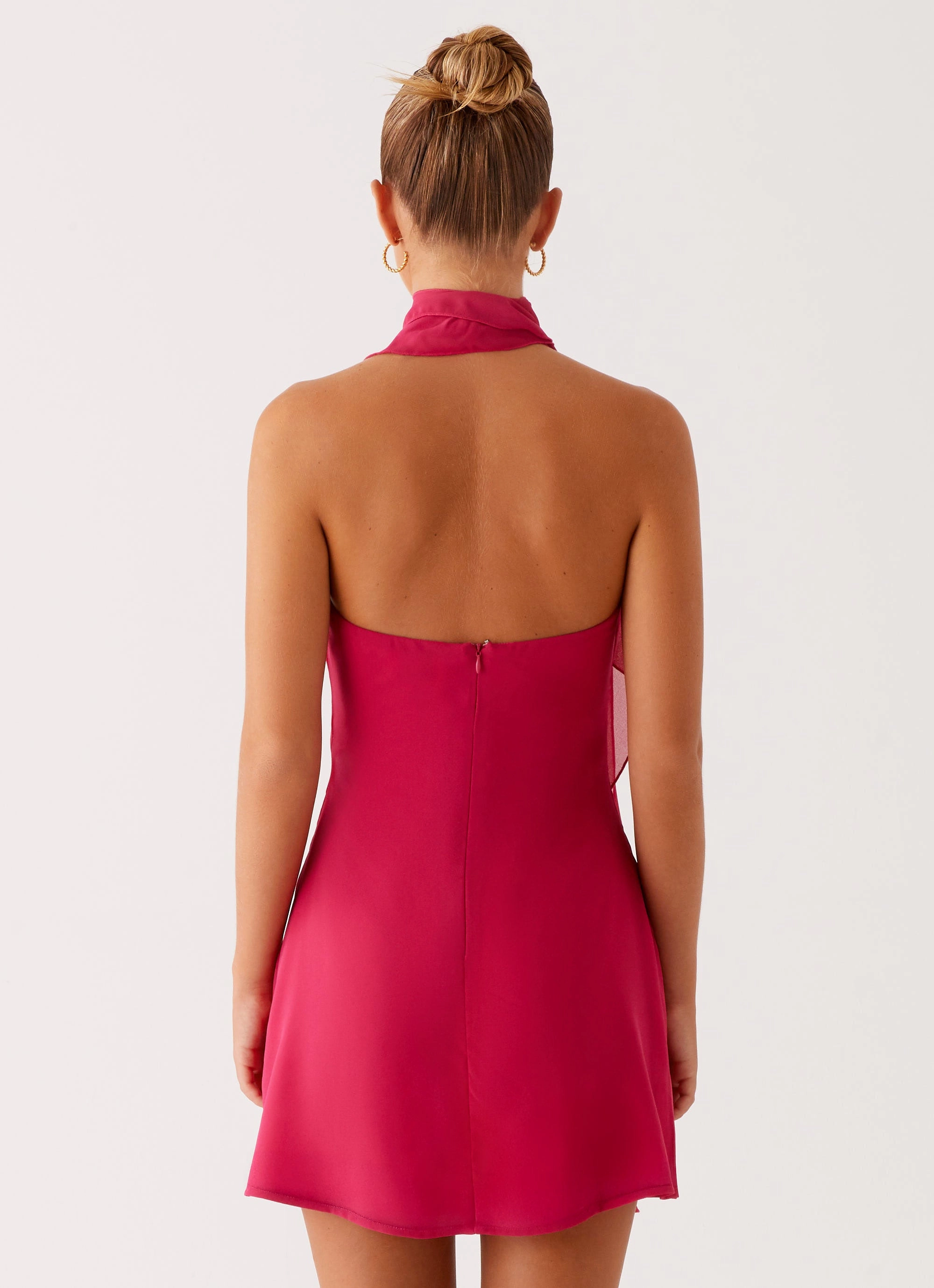 Daily Essential Sleek Comfort Tanner Mini Dress - Fuchsia