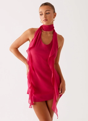 Stain-Resistant Tanner Mini Dress - Fuchsia