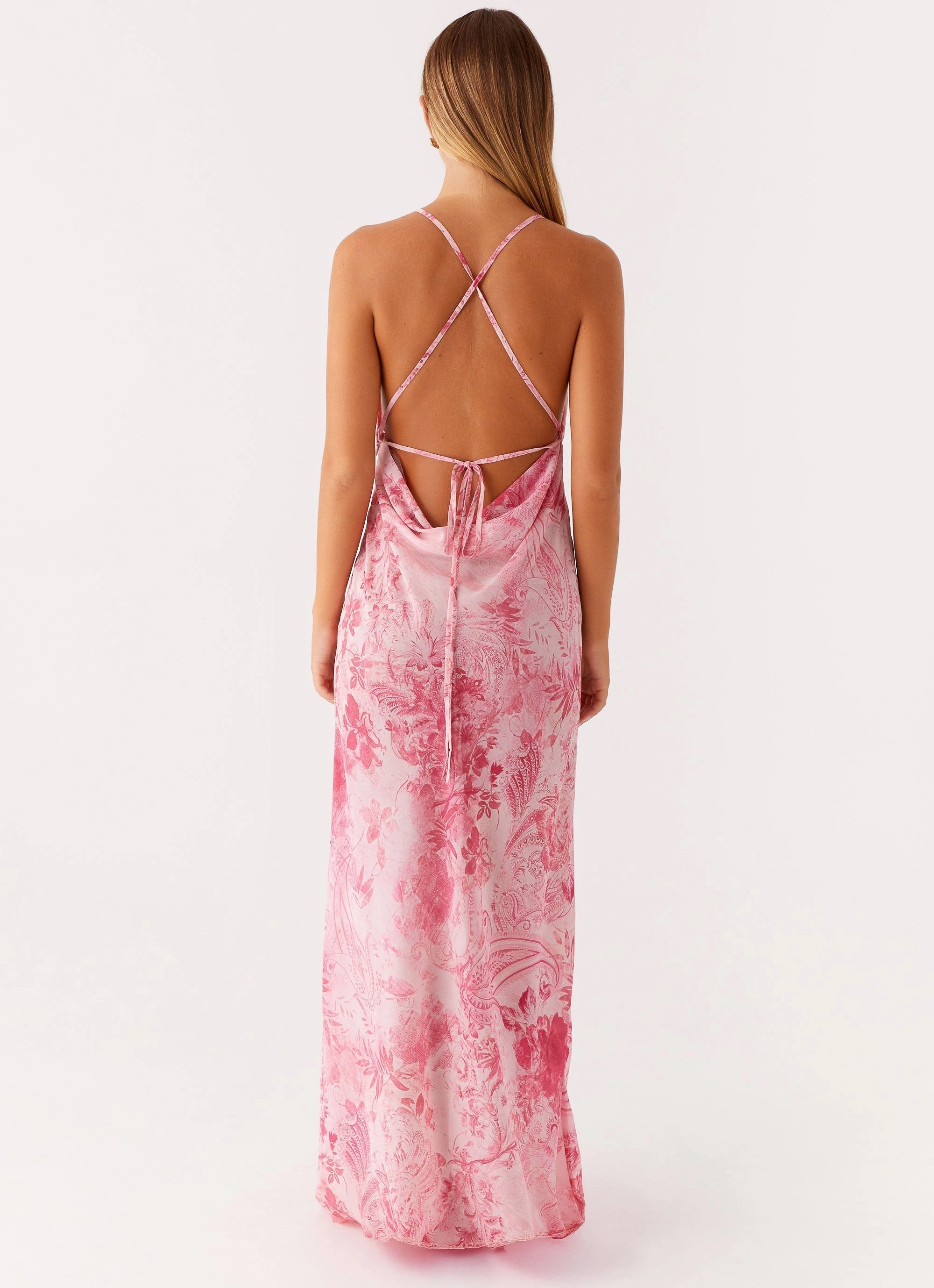 Petite friendly Tara Maxi Dress - Pink Print