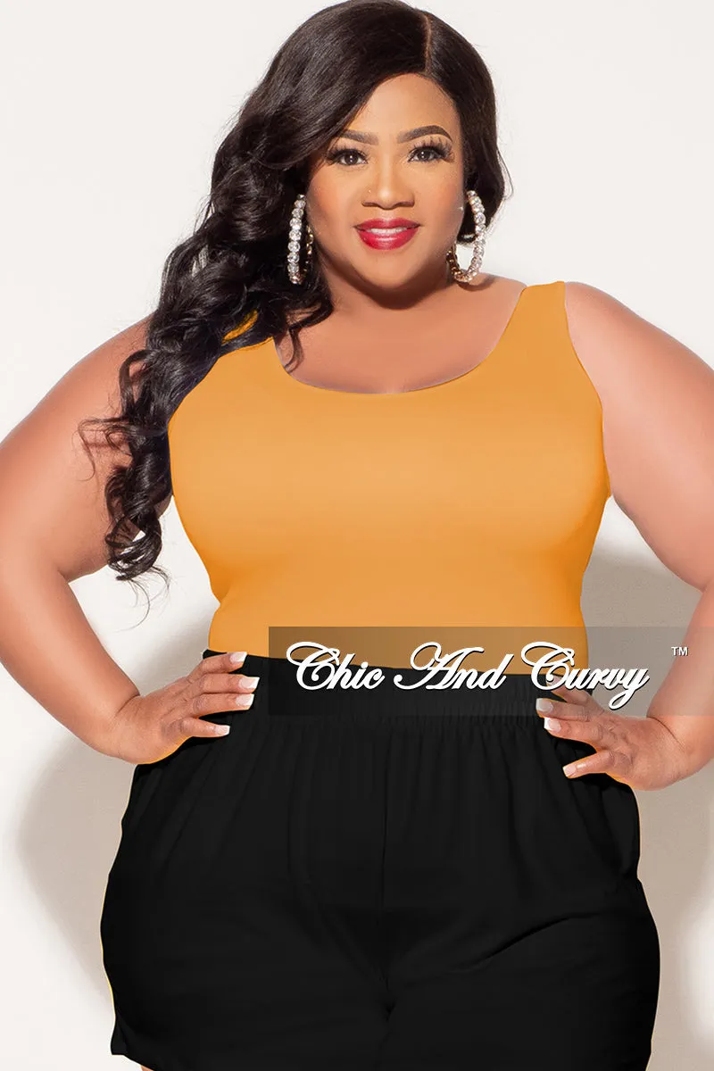 Final Sale Plus Size Camisole with Thick Straps in Golden Mustard (Top Only) Comfy Flex Comfy Fit