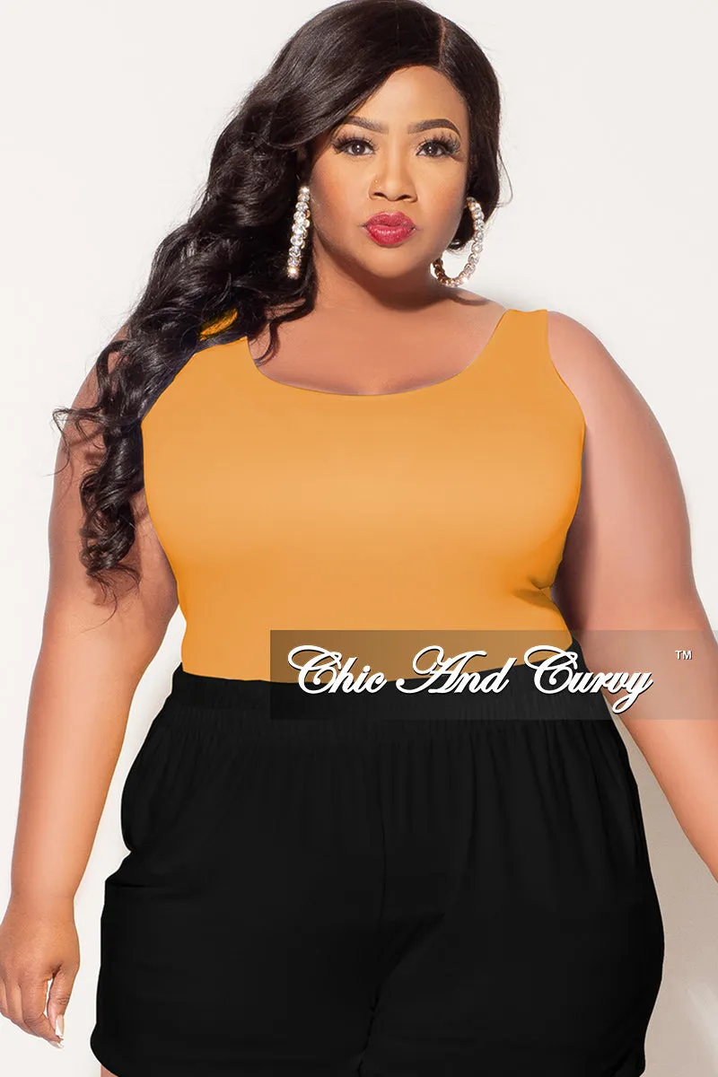 Work Essential Quick-Dry Fabric Final Sale Plus Size Camisole with Thick Straps in Golden Mustard (Top Only)