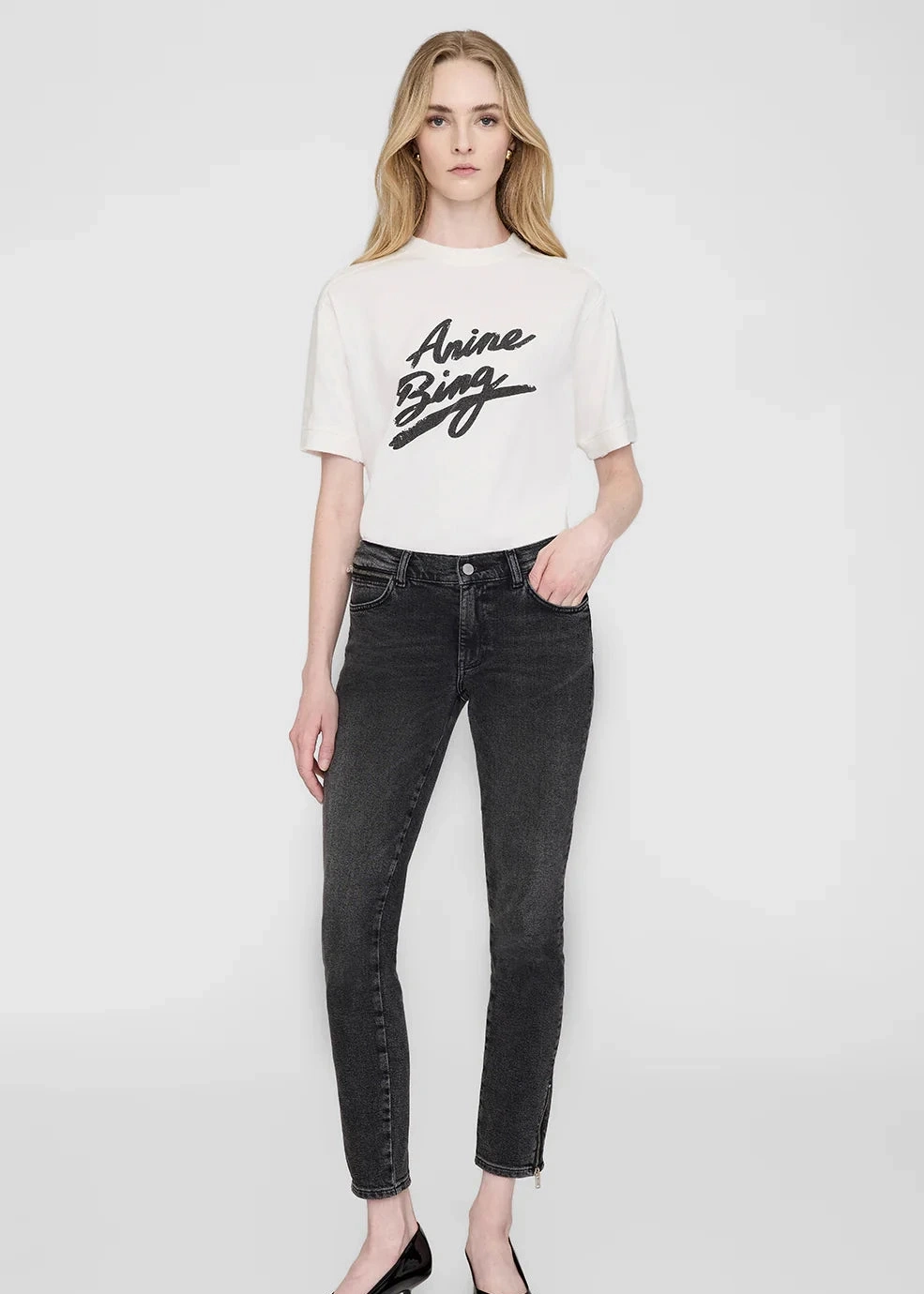 Anine Bing Jaylin Tee Signature Sleek Comfort Fit