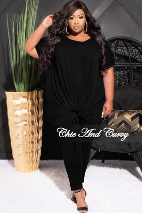 Perfect Length Final Sale Plus Size 2pc Set in Black