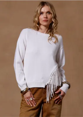 Heather Effect Finish Stay Cool Technology Minnie Rose Cotton Cashmere Fringe Trim Crew Neck