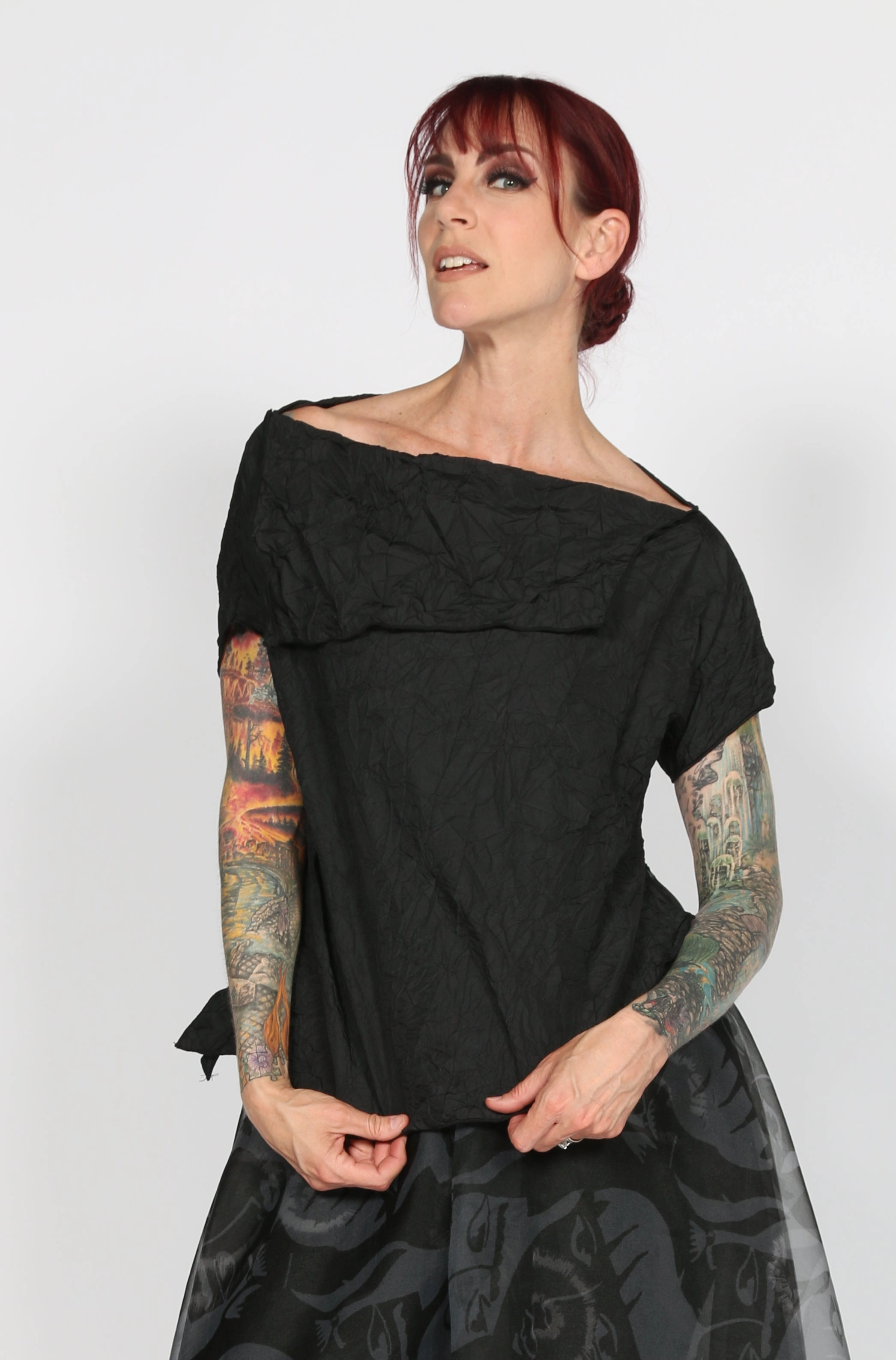 CstmL top Fashionable Fit Linen Blend Fabric