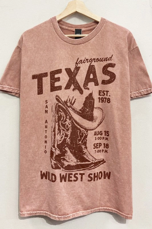 Texas Wild West Tee S-XL Thermal Regulation Technology Circular Knit
