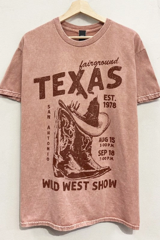 Texas Wild West Tee S-XL Stretch Waistband Design