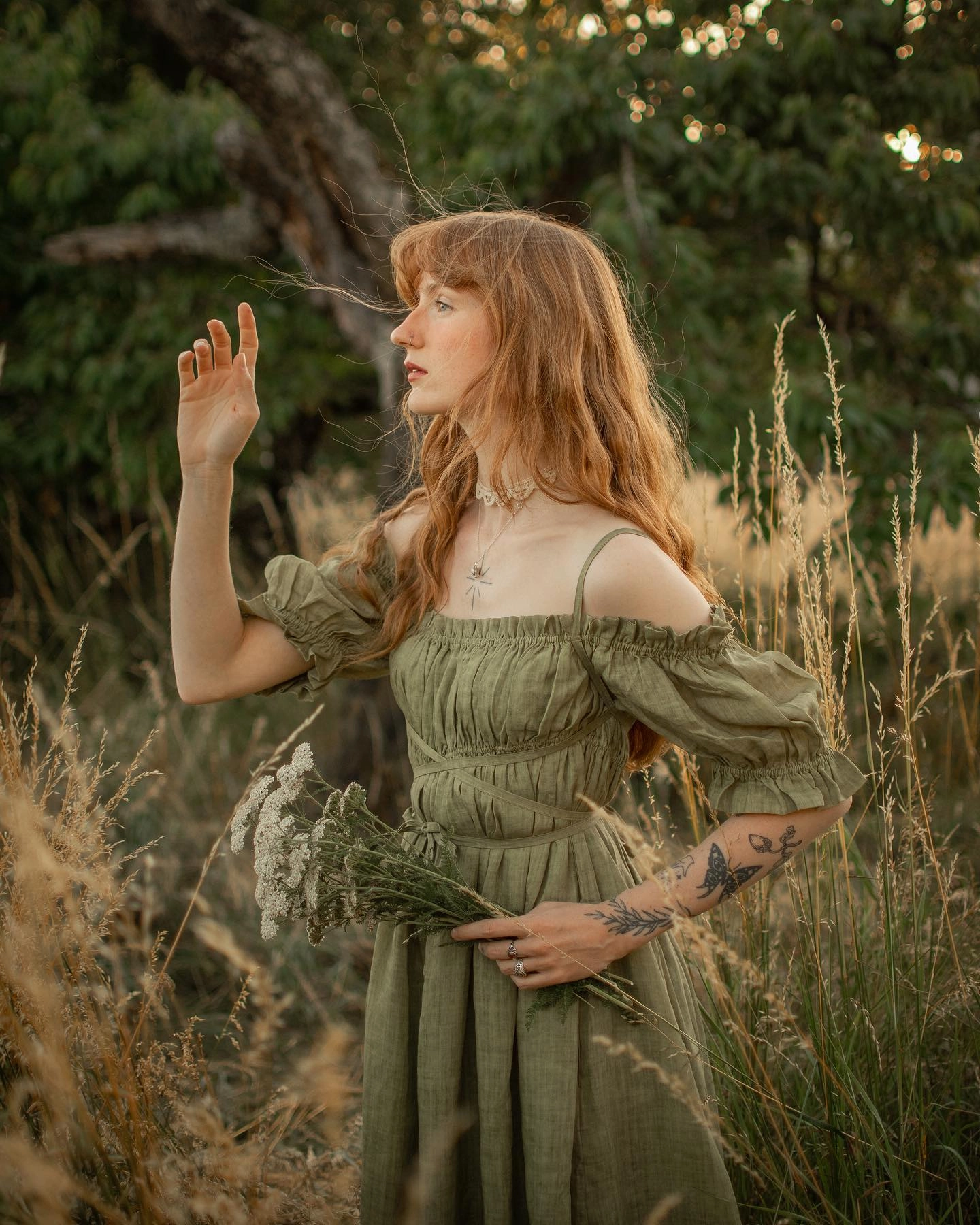 La Luna 11 | off shoulder linen dress Touch Of Soft