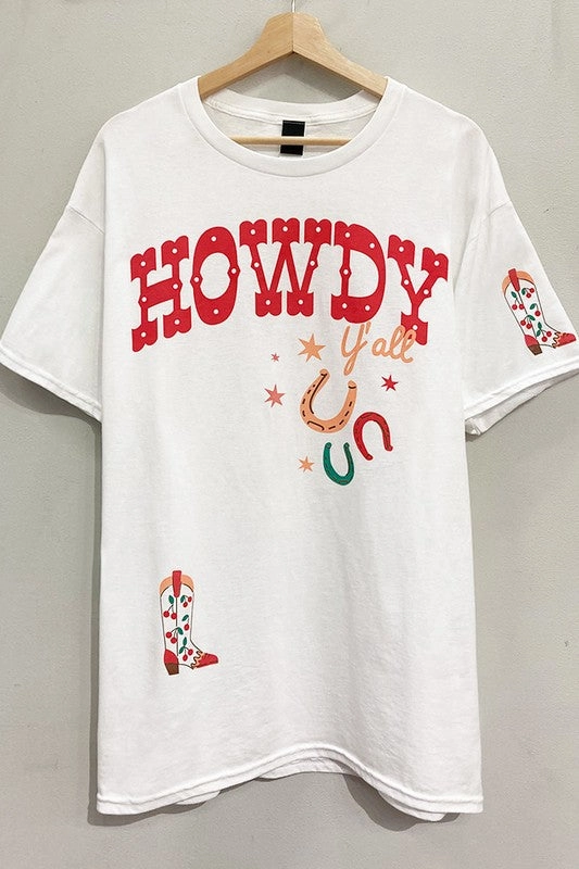 Howdy Lucky Boots Tee S-XL LightweightLayeredFabric