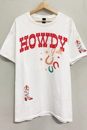 Howdy Lucky Boots Tee S-XL Simple Dress Thermal Insulation Core