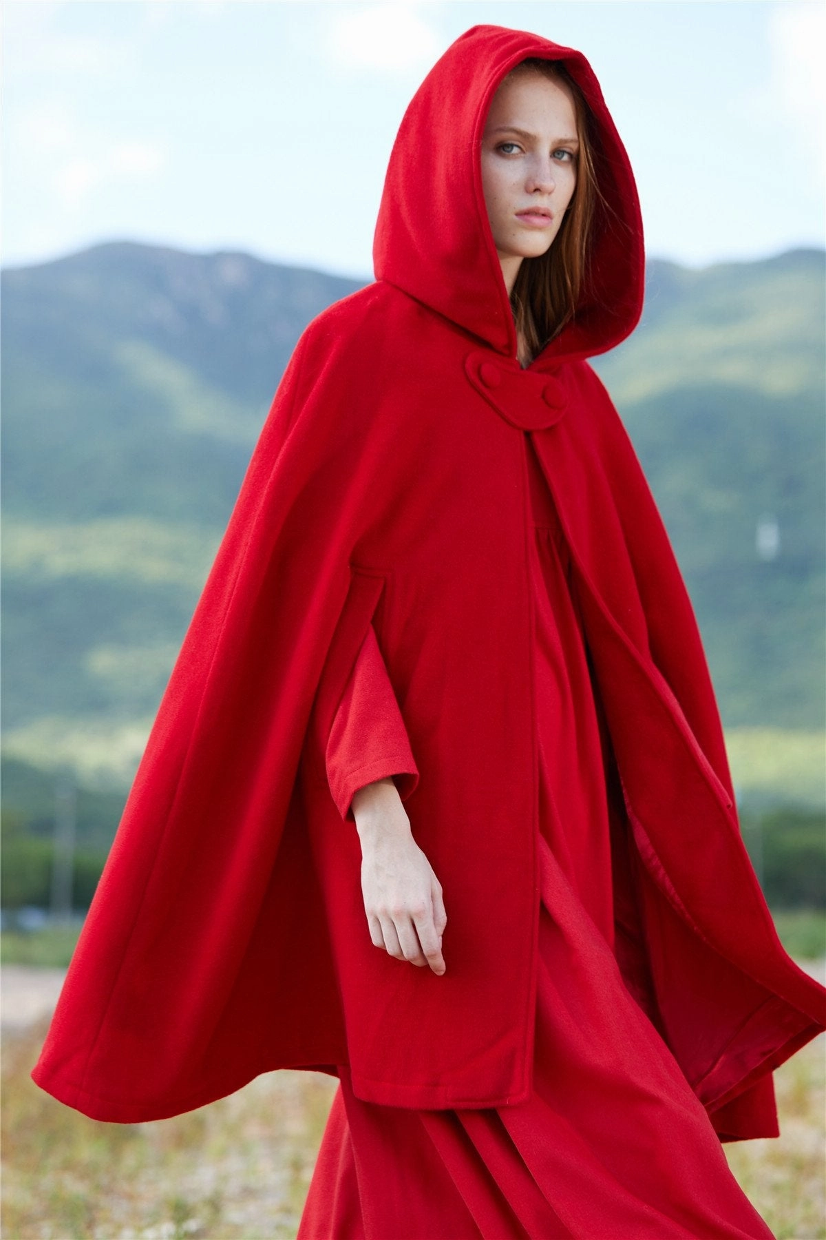 The New Yorker | Hooded Cashmere Cape weekday look