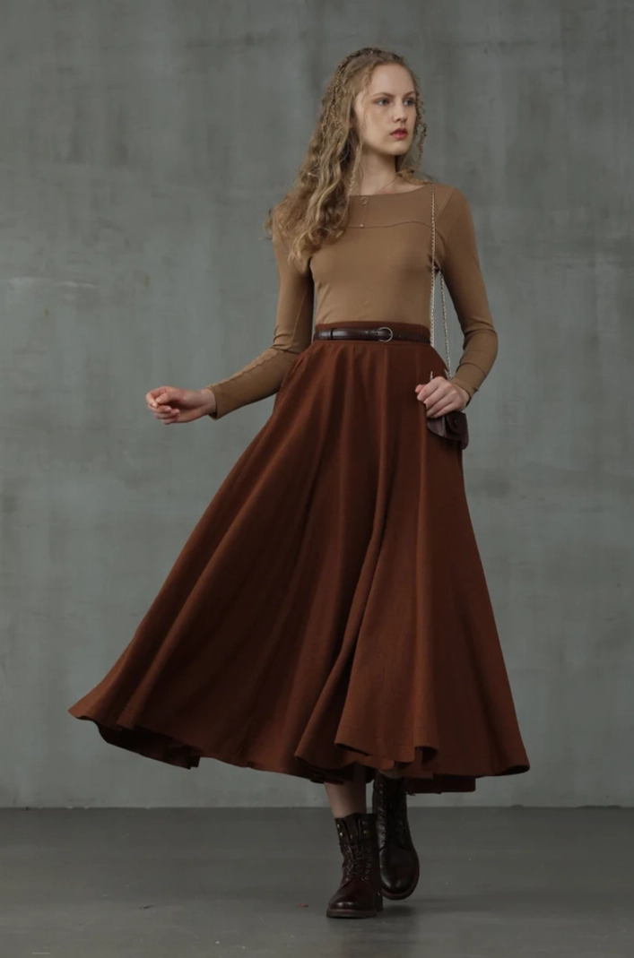 Shrink Resistant Treatment Versatile Warmth The Soft Lawn 12 | Midi Wool Skirt