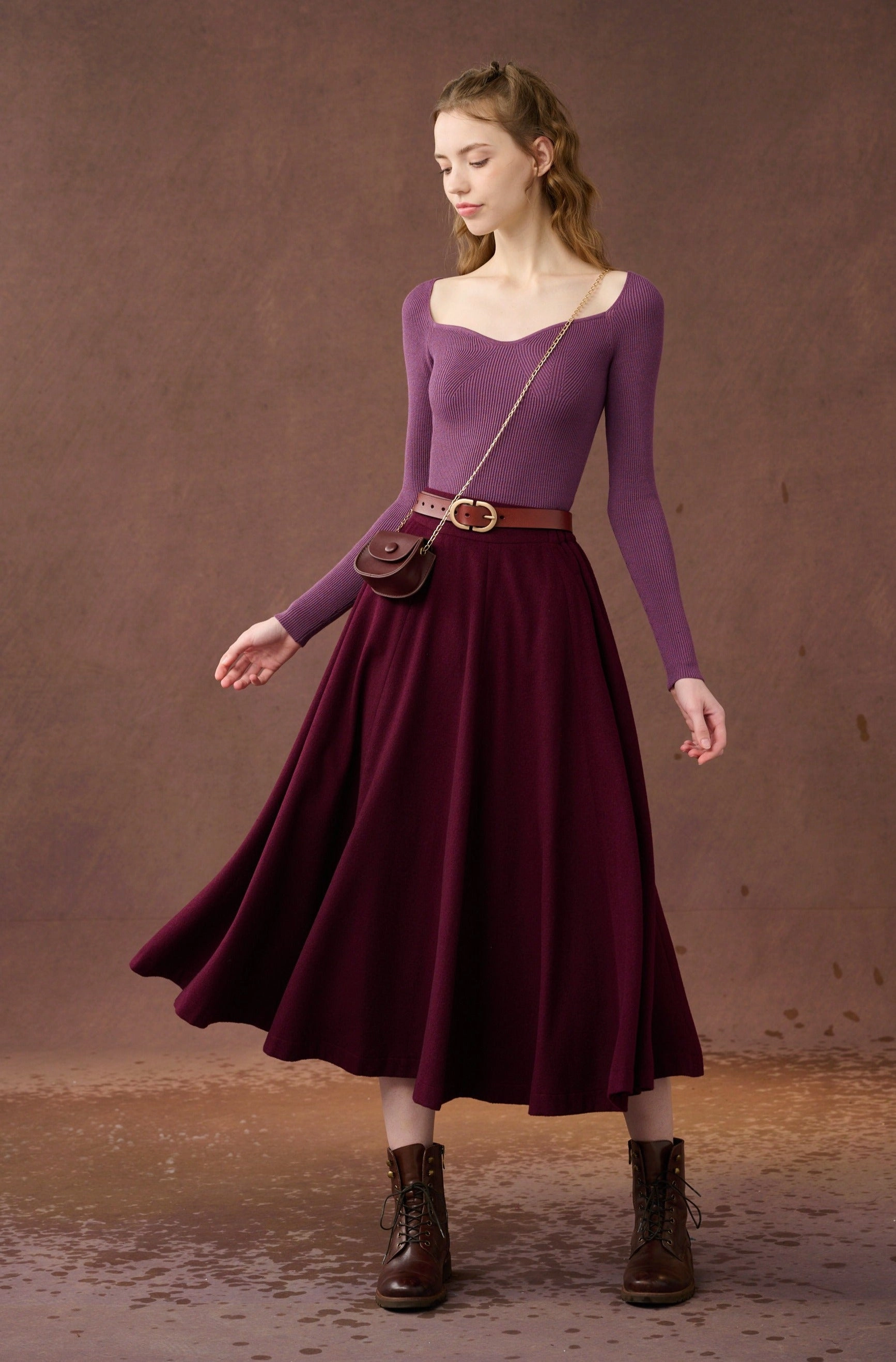 The Soft Lawn 12 | Midi Wool Skirt Low Key