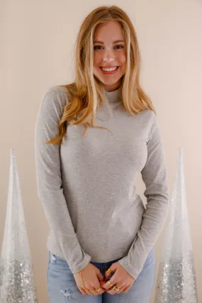 There She Goes Again Ribbed Top-Heather Grey Lightweight Thermal PreWashed