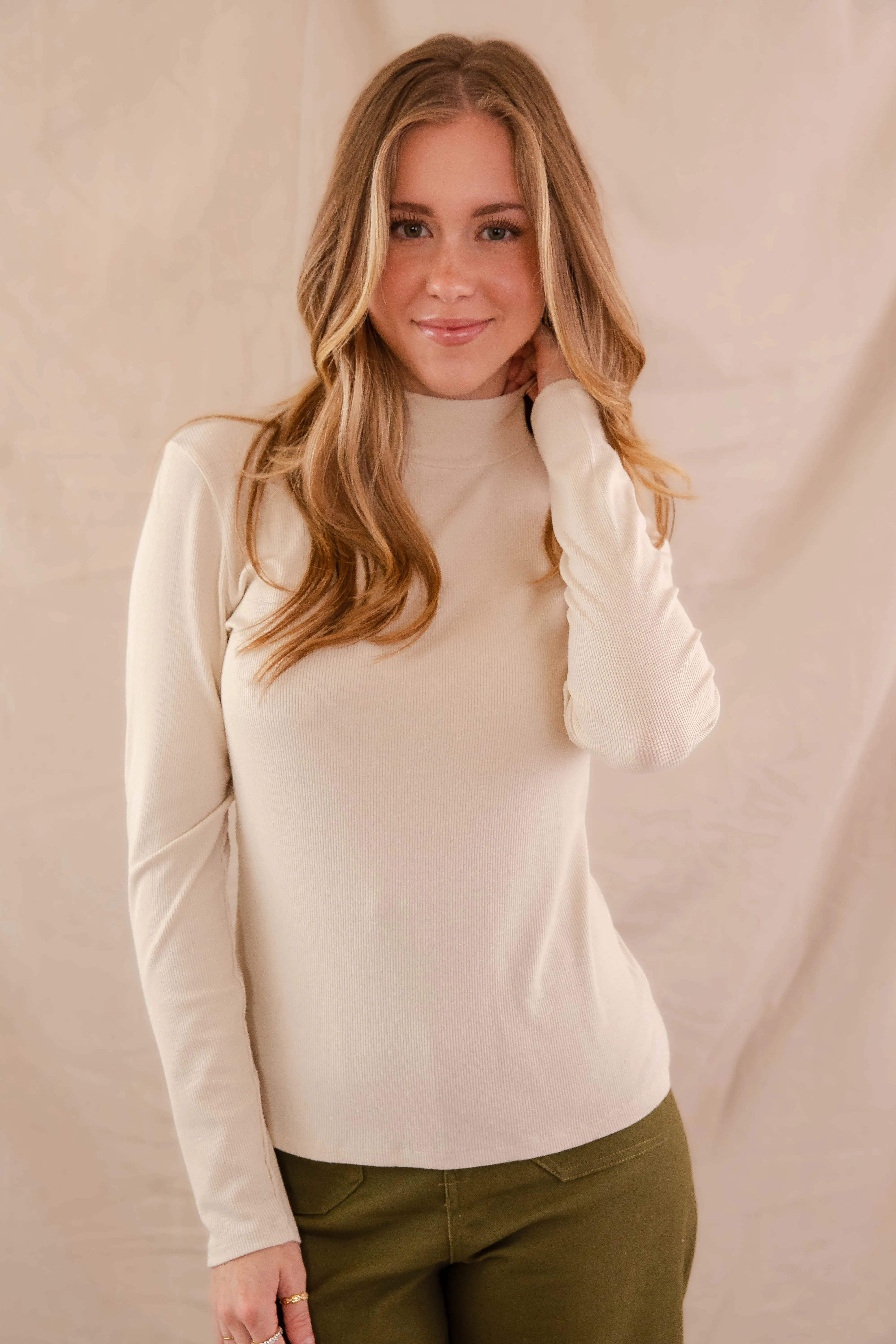 There She Goes Again Ribbed Top-Oatmeal Fashionable Look Soft Texture