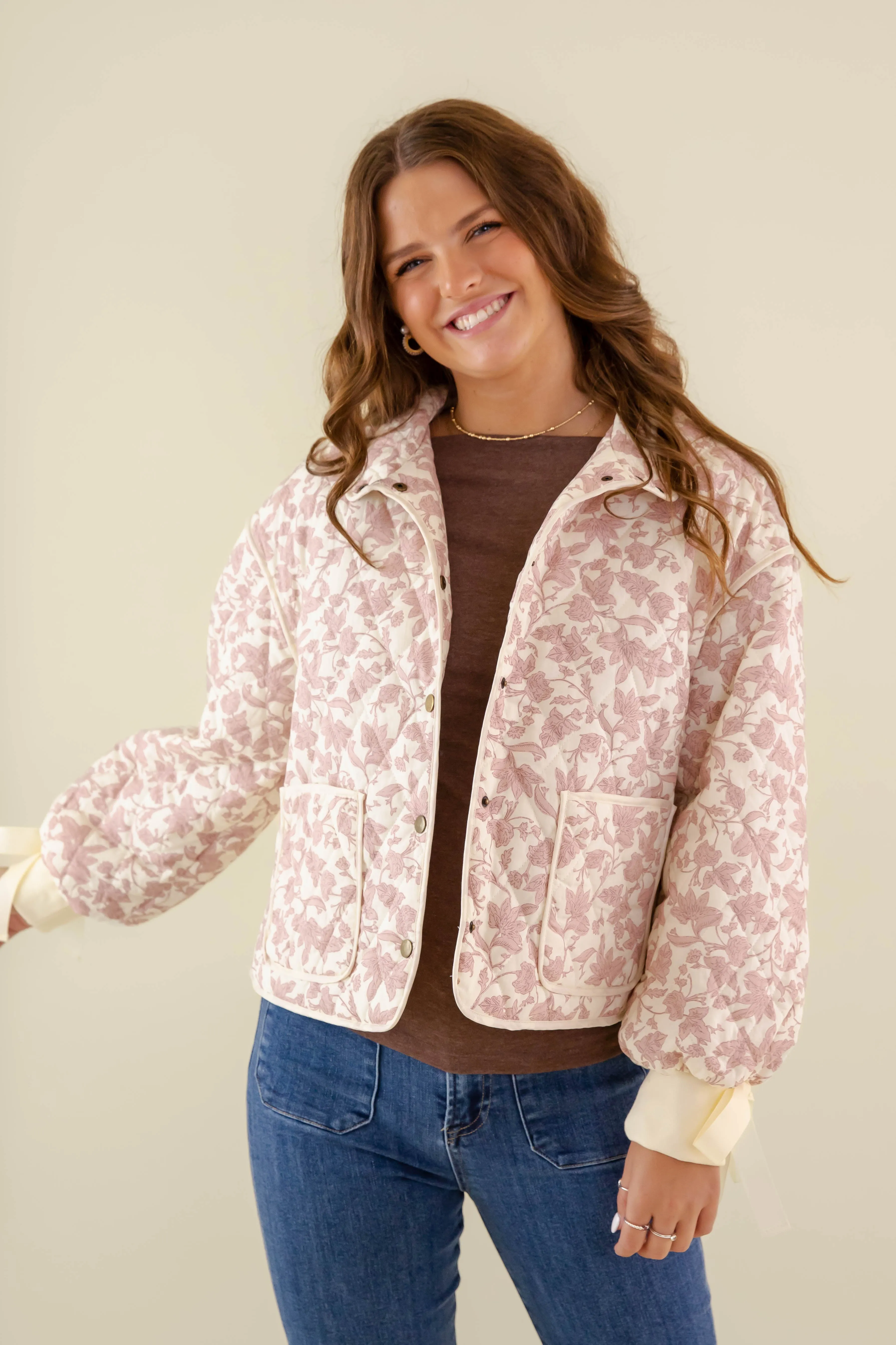 Reinforced Neckline Detail RESTOCK: Began With You Jacket-Mauve