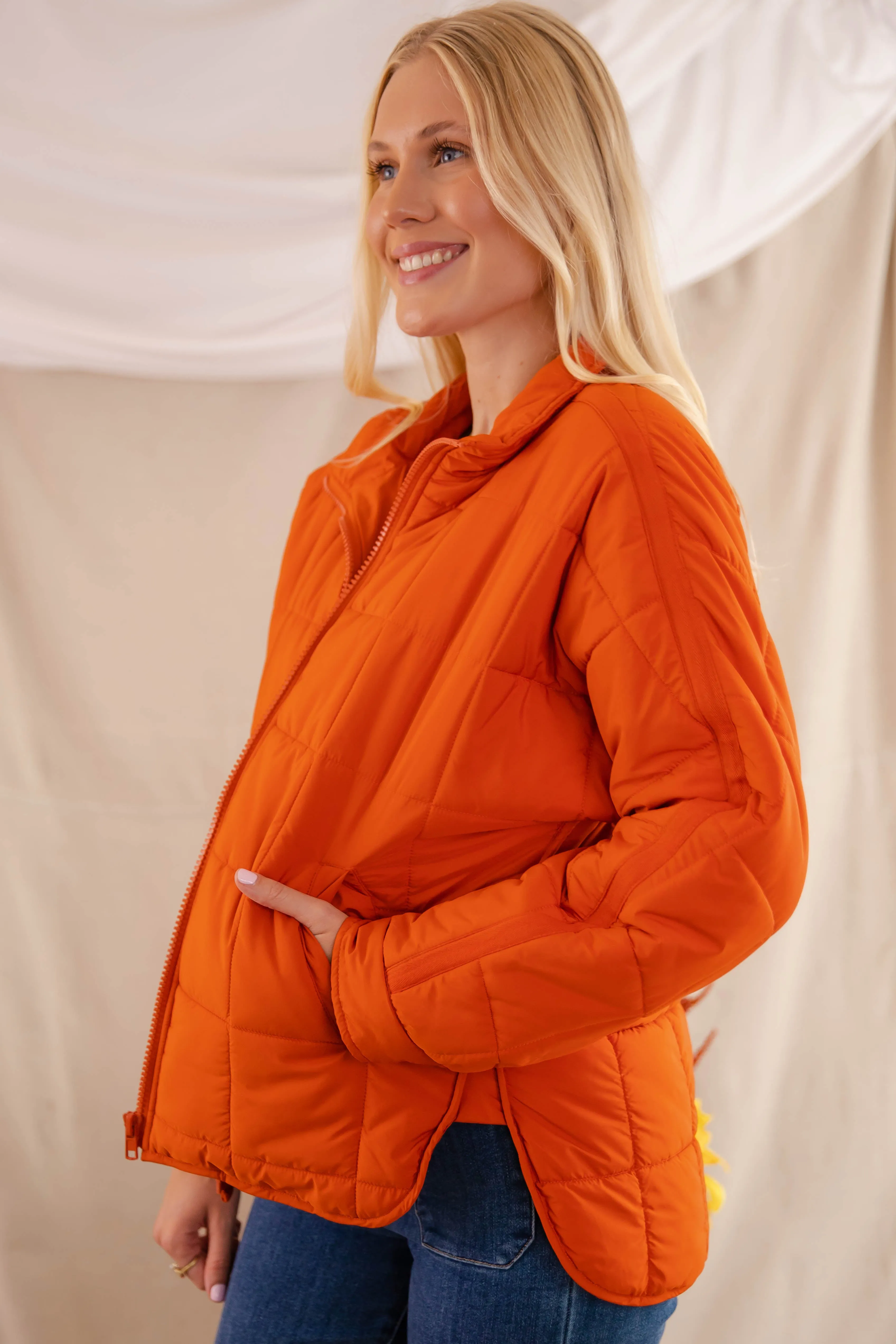 ReflectiveAccents Don't Hesitate Puffer Jacket-Rust