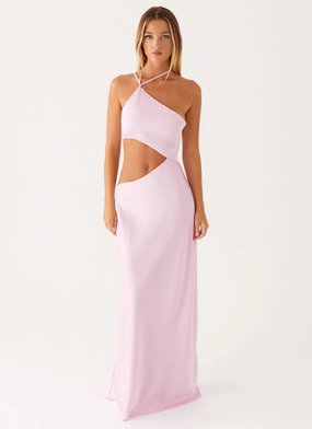 Courtney Maxi Dress - Pink Elastic Fit Timeless Beauty
