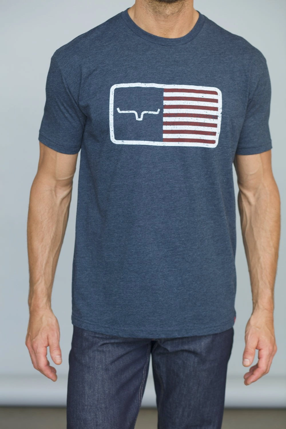 Minimal Fashion Comfort Waist Kimes Ranch Mens American Trucker Tee Navy Cotton Blend S/S T-Shirt