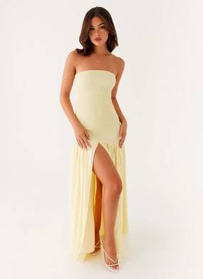 Royce Maxi Dress - Yellow Minimal Tone Refined Form