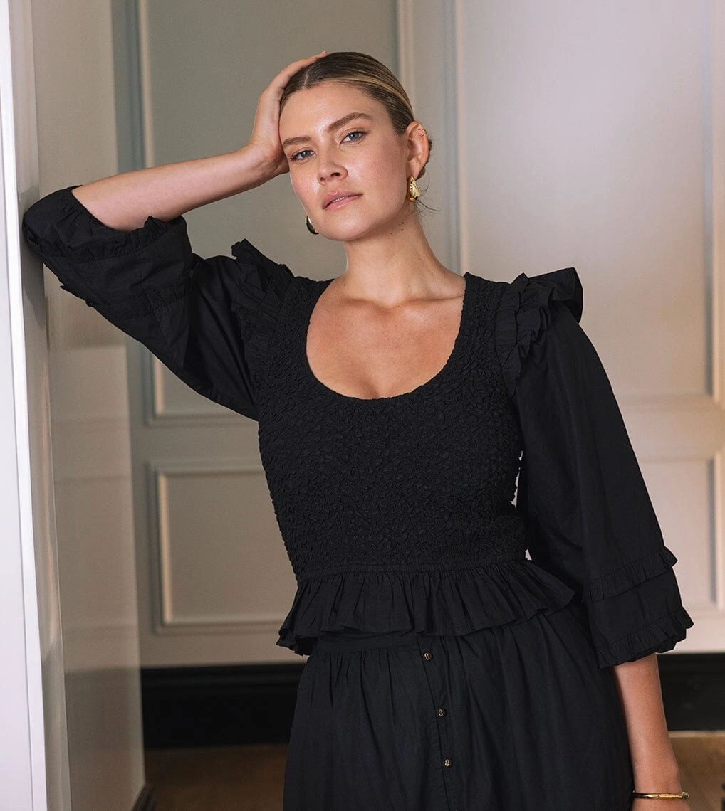 DropShoulder Veronika Blouse | Black