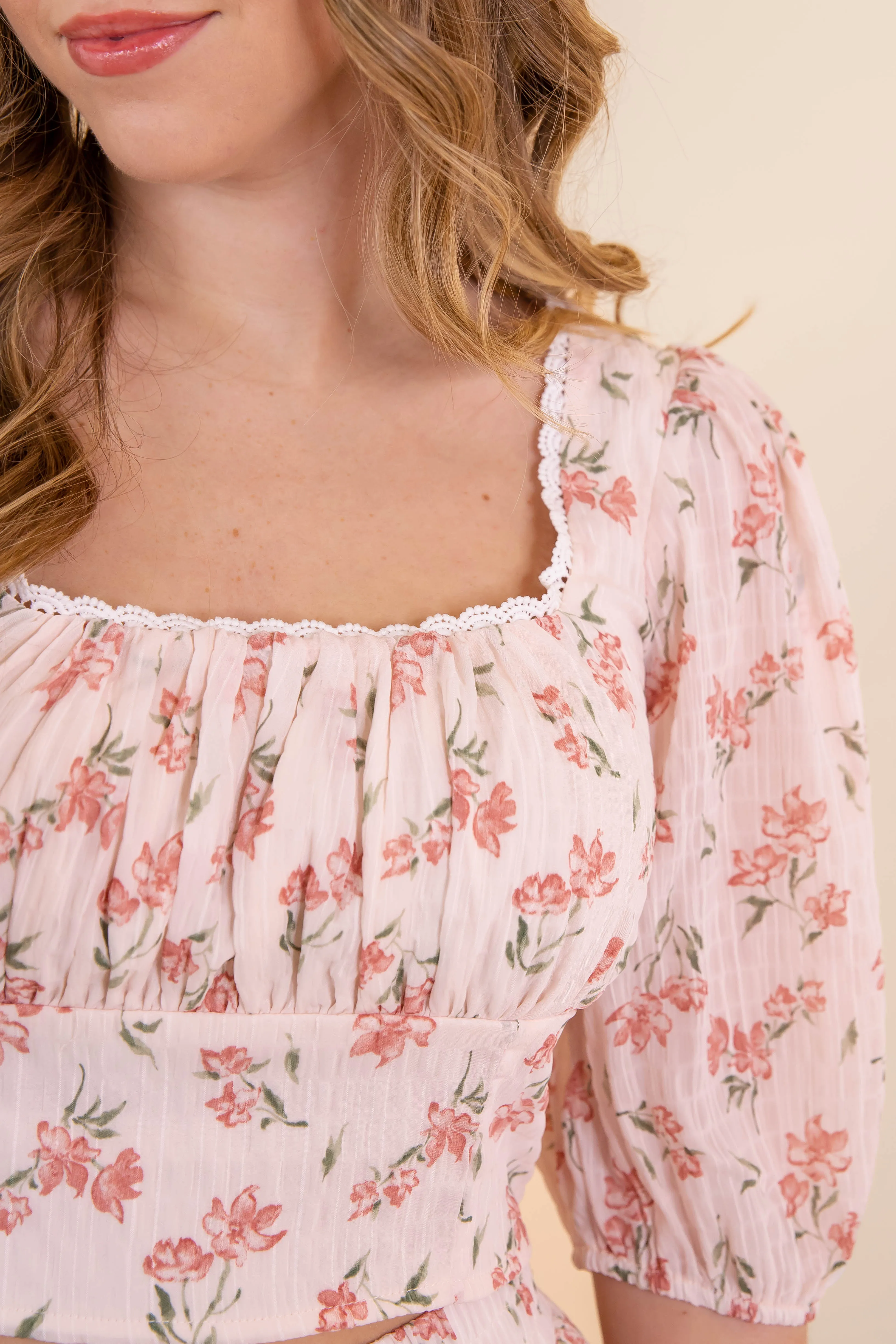 Think It Through Crop Top Rolled Hem Finish Recycled Polyester Blend