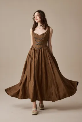 Thistle 26 |Vintage victorian corset dress with Metal Chain Layered Sleeve