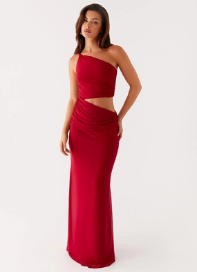 Three Wishes Maxi Dress - Raspberry Tailored Style