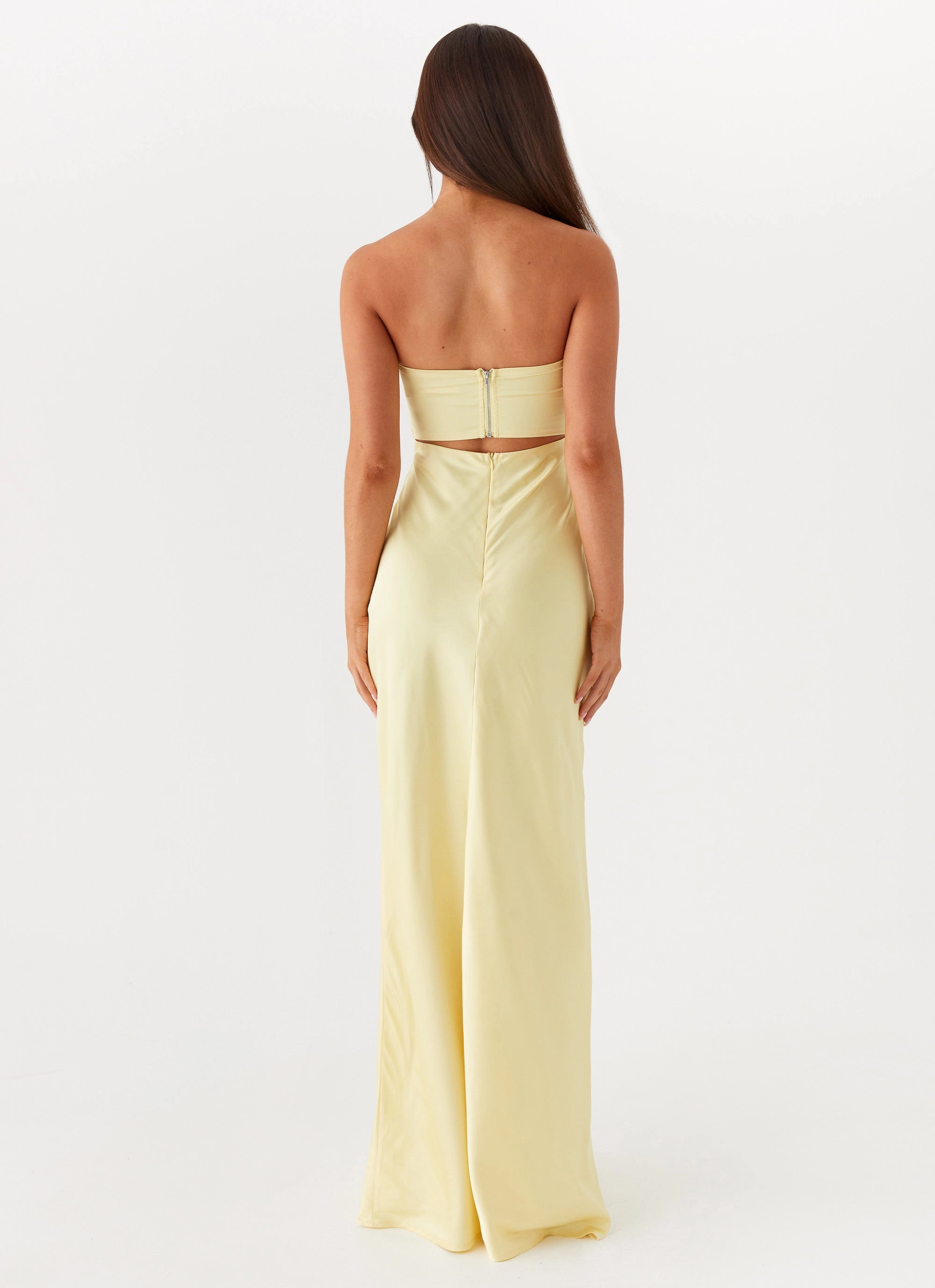 Tianna Strapless Maxi Dress - Yellow Grace Base