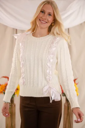 Compression Fit Technology ReinforcedHem Tied To You Ribbon Sweater