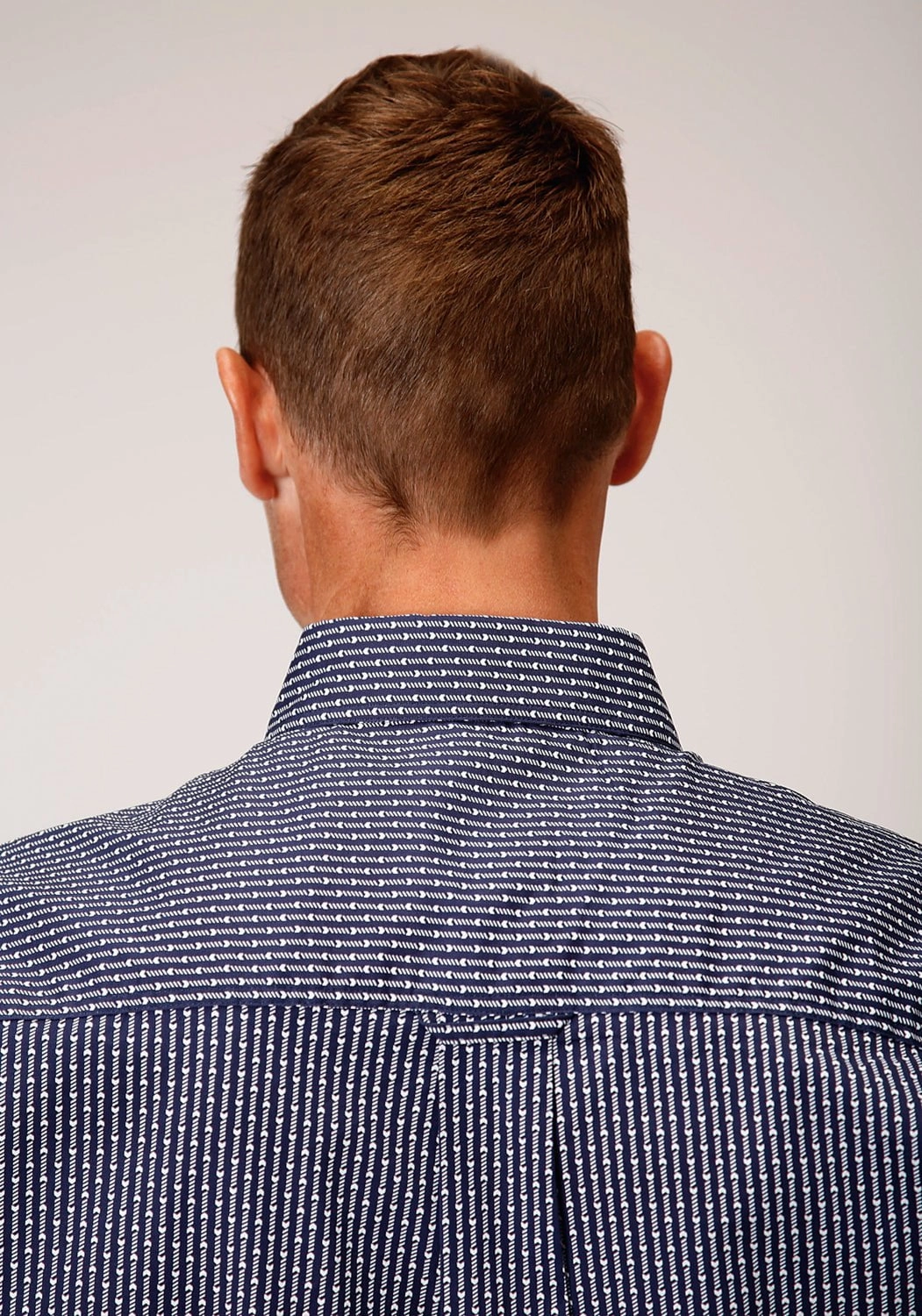 Tall friendly Smooth Texture Roper Mens Blue Cotton Blend Arrow Rope BD S/S 1 Pkt Shirt