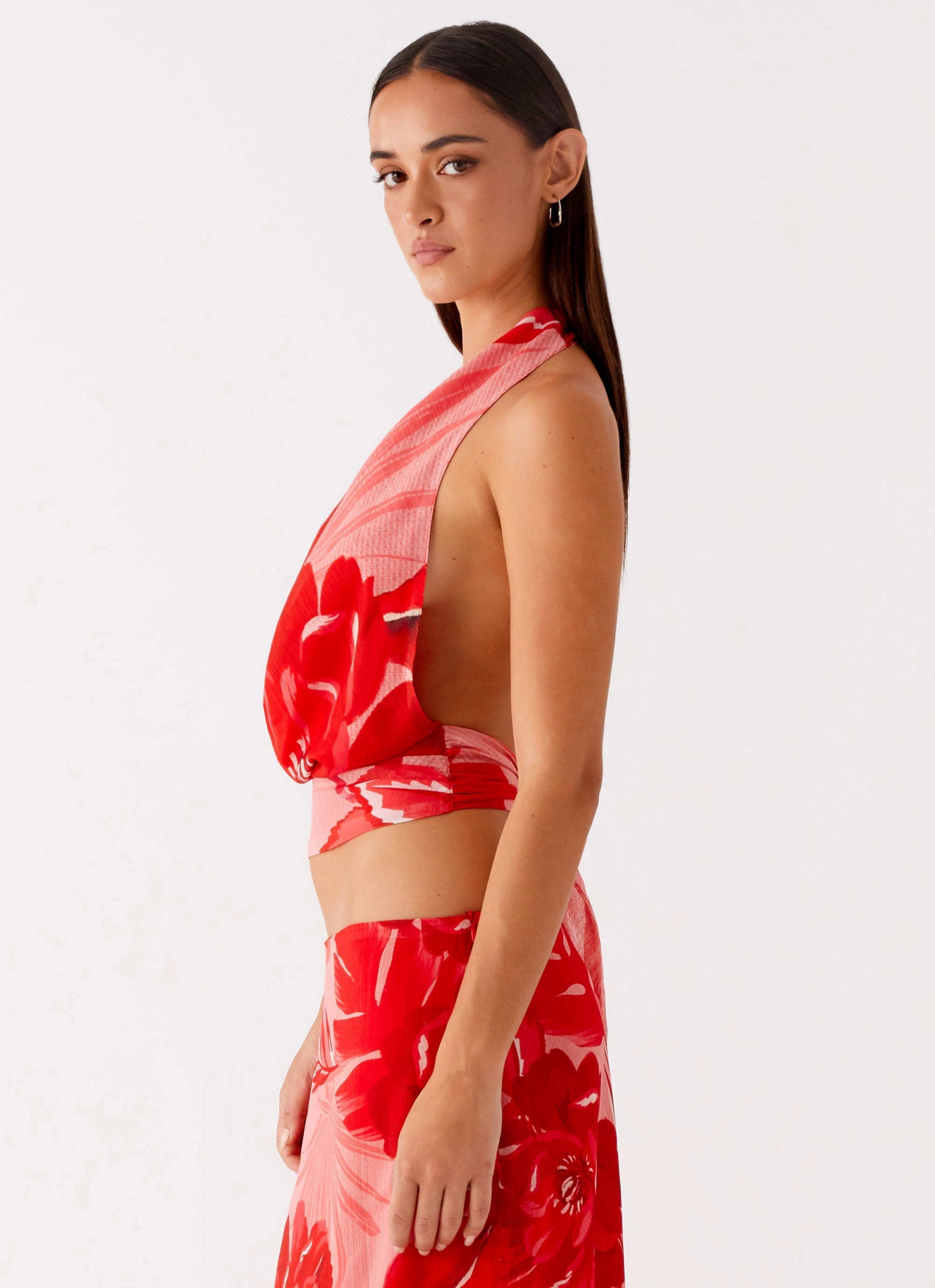 Soren Halter Top - Sicily Sunsets Print Tie Dye Style Modern Cut