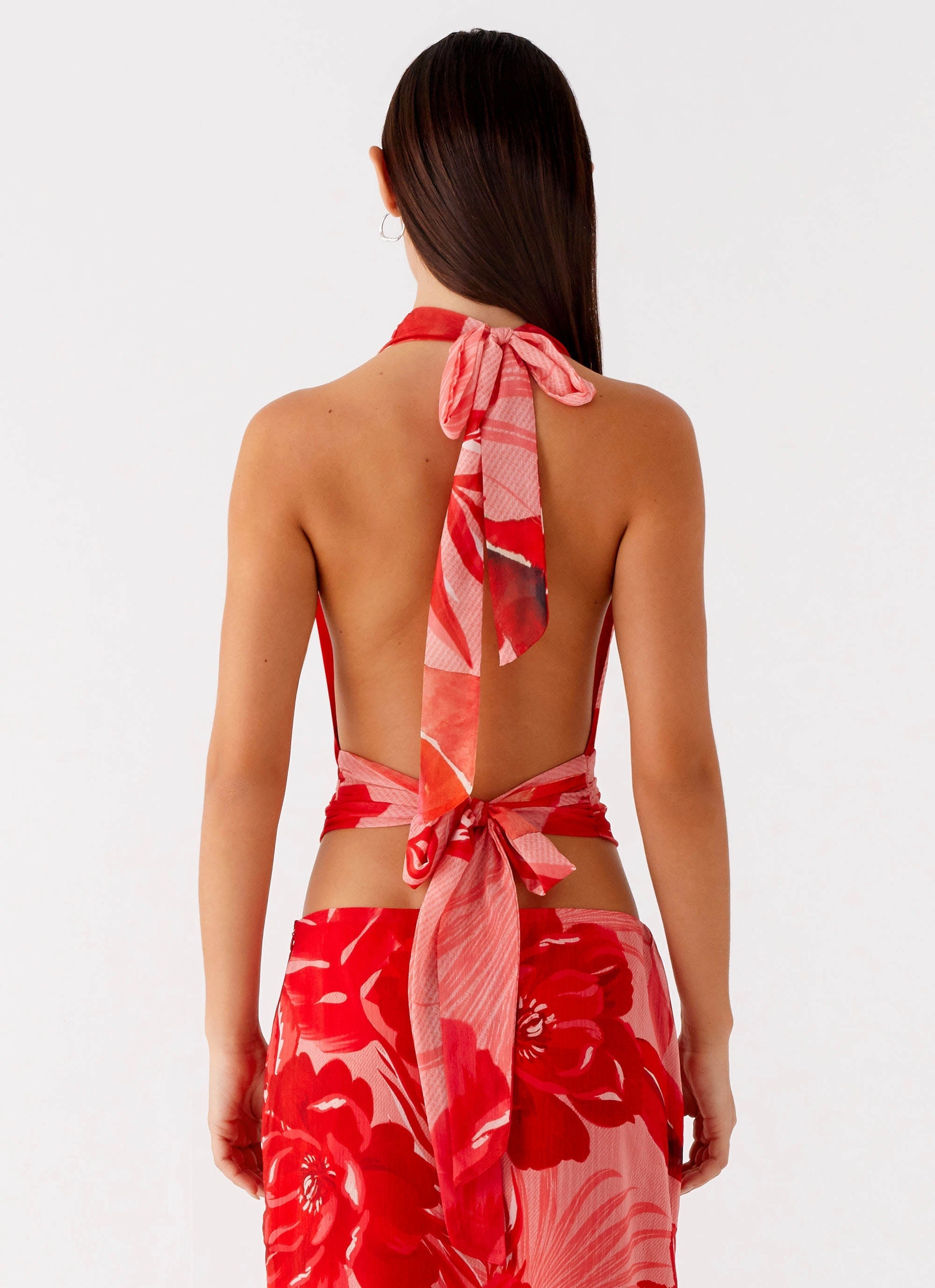 Mix Culture Minimal Vibe Soren Halter Top - Sicily Sunsets Print