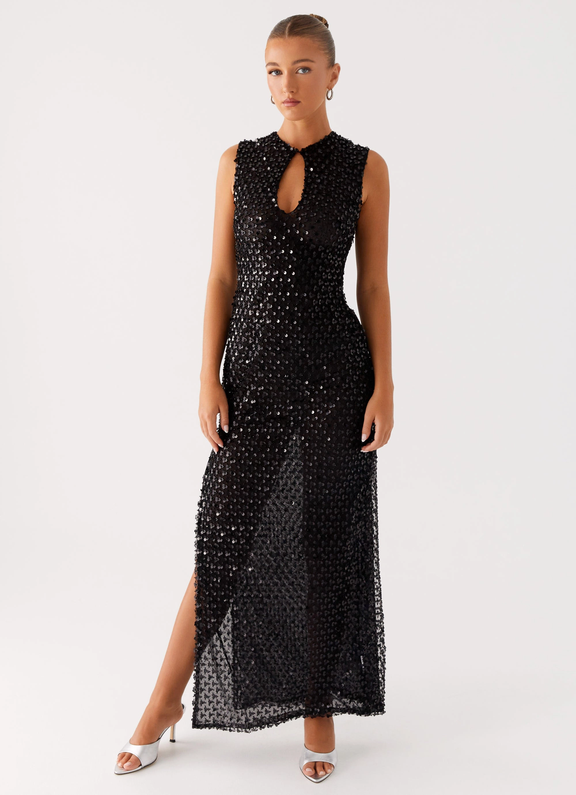 Kore Sequin Maxi Dress - Black Chic Comfort Soft Fashion