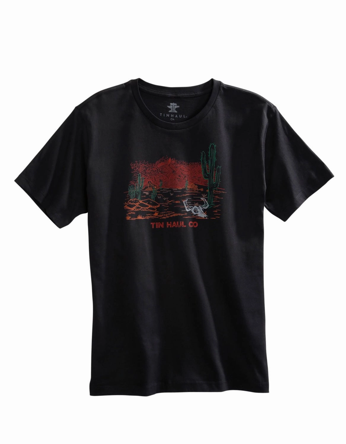Organic Cotton Fast Drying Tin Haul Mens Black 100% Cotton Desert Scene S/S T-Shirt