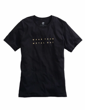 Tin Haul Mens Black 100% Cotton Wear Your Metal Out S/S T-Shirt Lightweight Feel